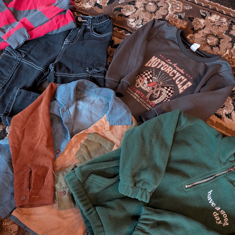 Mixed Clothing Bundle with Green Fleece and Graphic Sweatshirt